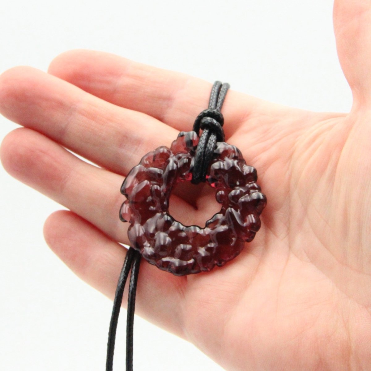 Upcycled Purple Donut Necklace, Recycled Glass Pendant