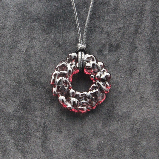 Upcycled Purple Donut Necklace, Recycled Glass Pendant