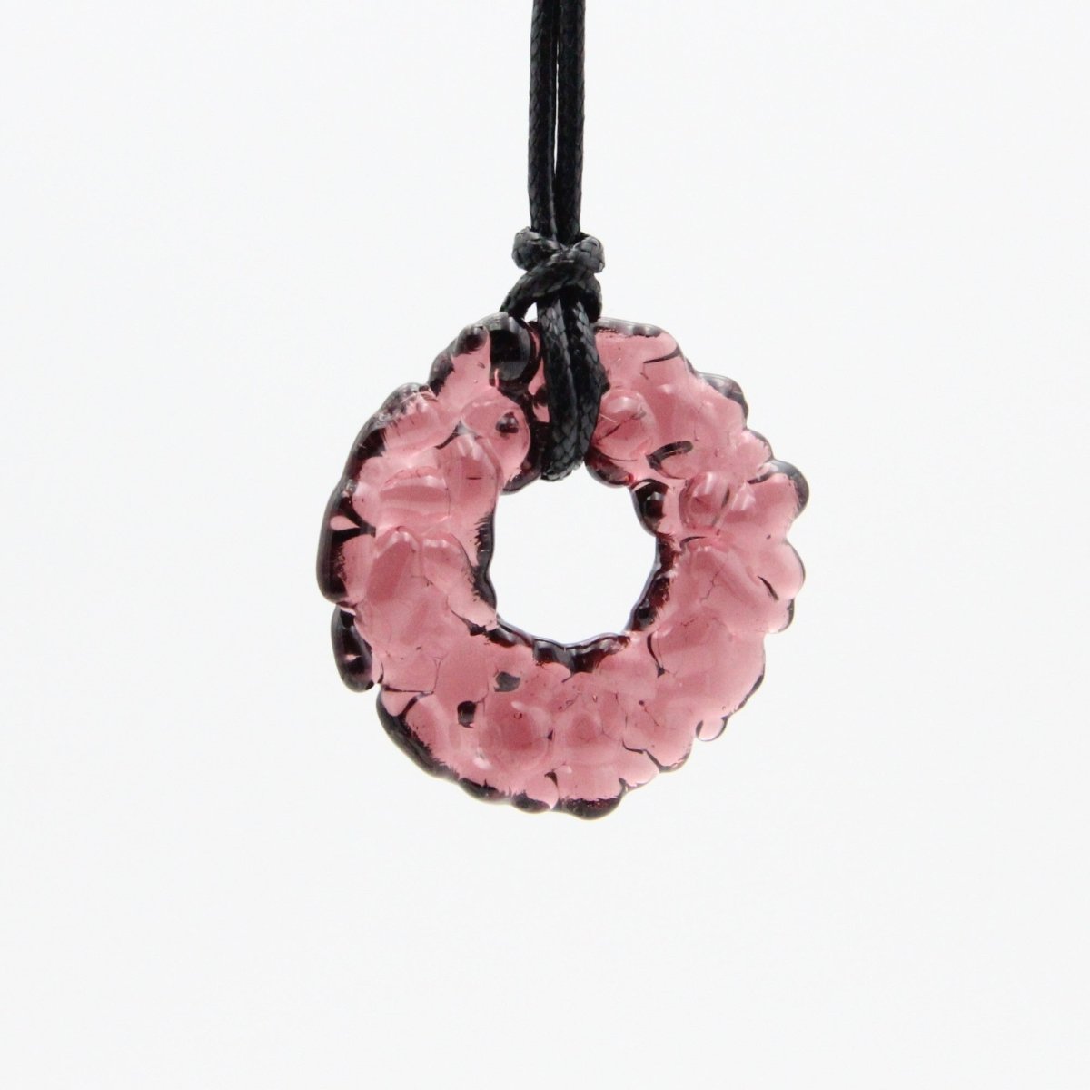 Upcycled Purple Donut Necklace, Recycled Glass Pendant