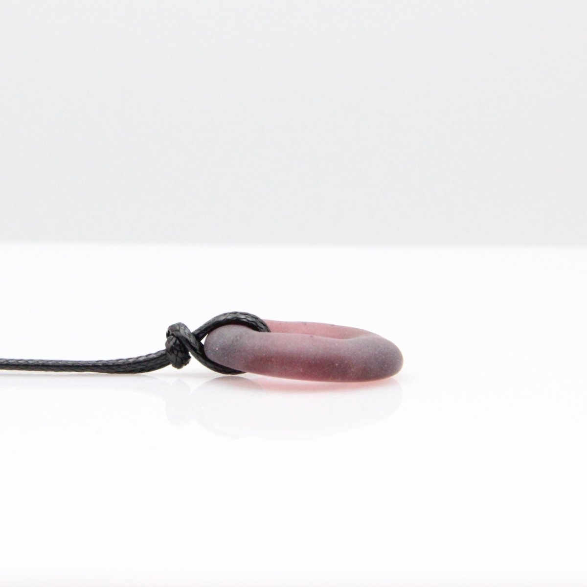 Upcycled Purple Donut Necklace, Recycled Glass Pendant