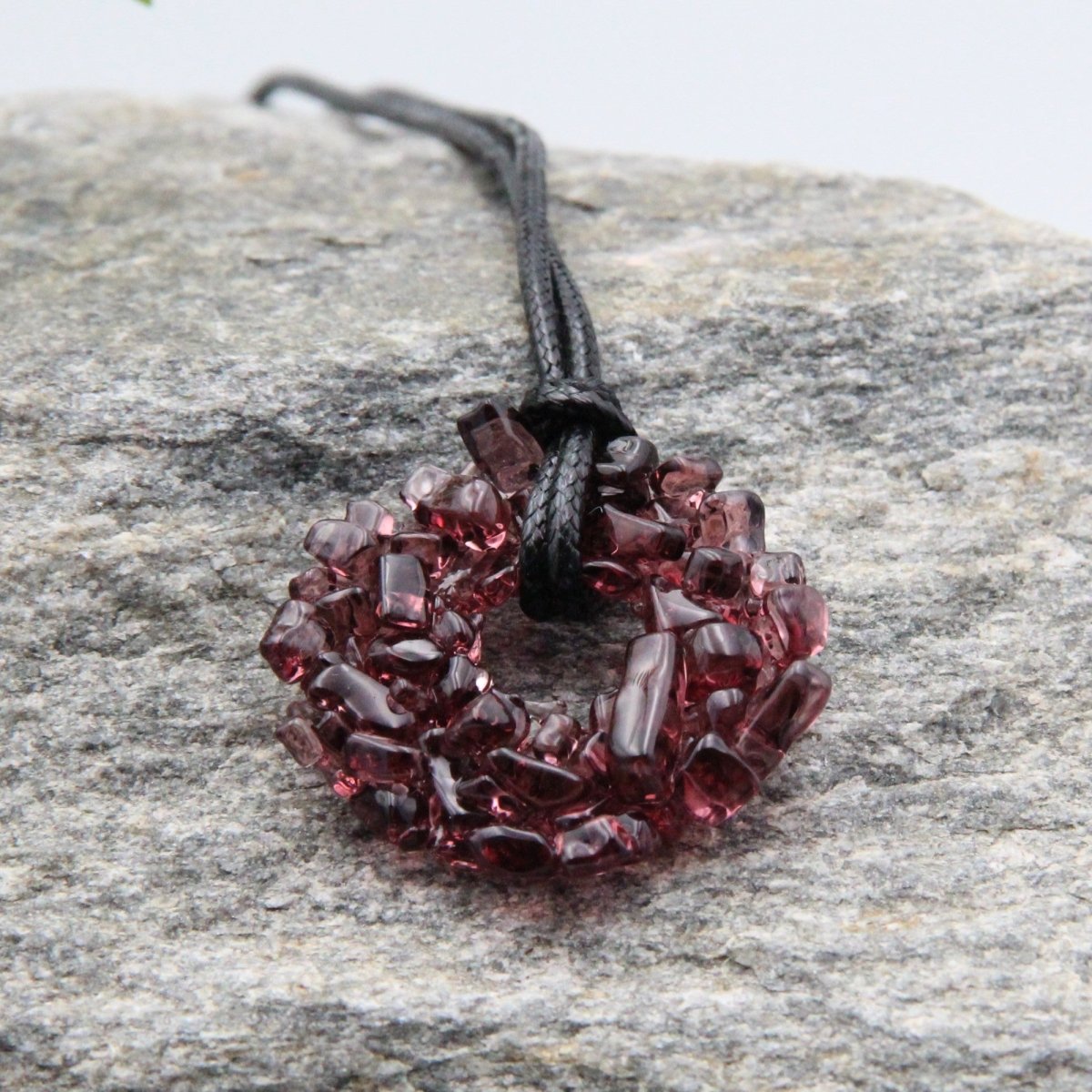 Upcycled Purple Donut Necklace, Recycled Glass Pendant