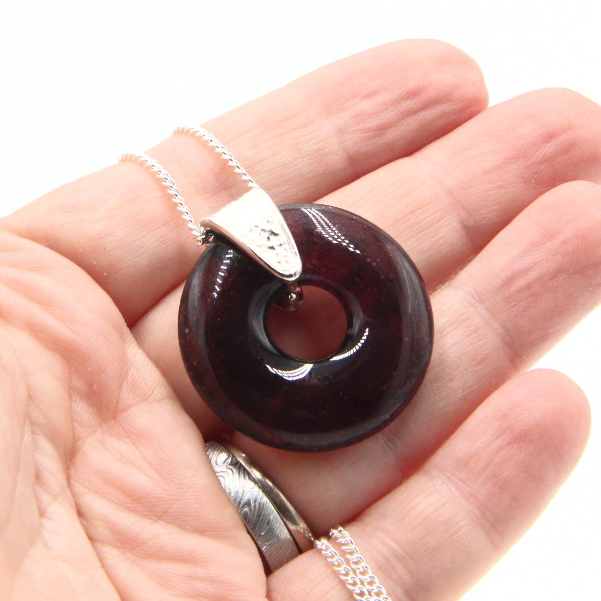 Upcycled Purple Glass Pendant