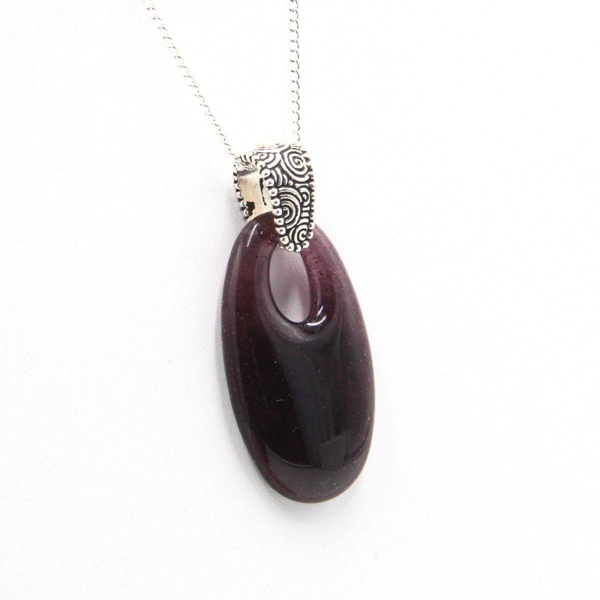 Upcycled Purple Glass Pendant