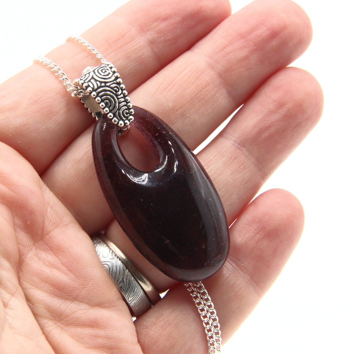 Upcycled Purple Glass Pendant