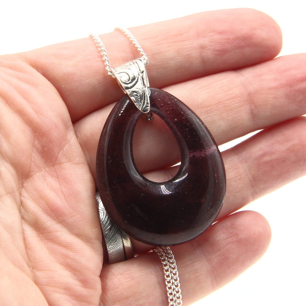 Upcycled Purple Glass Pendant