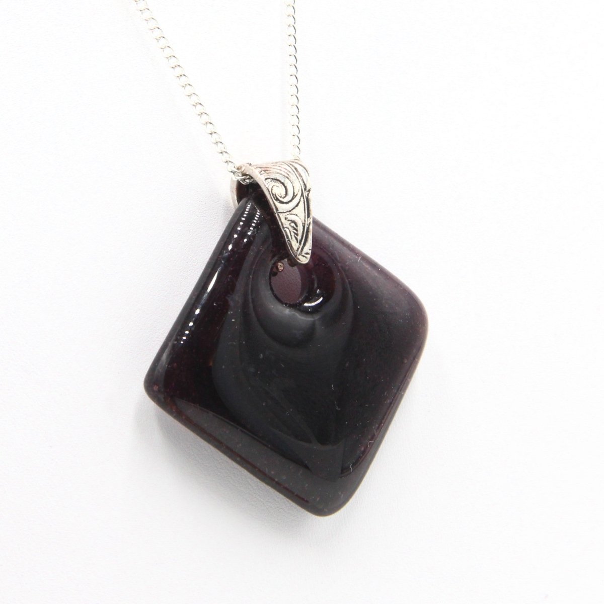 Upcycled Purple Glass Pendant