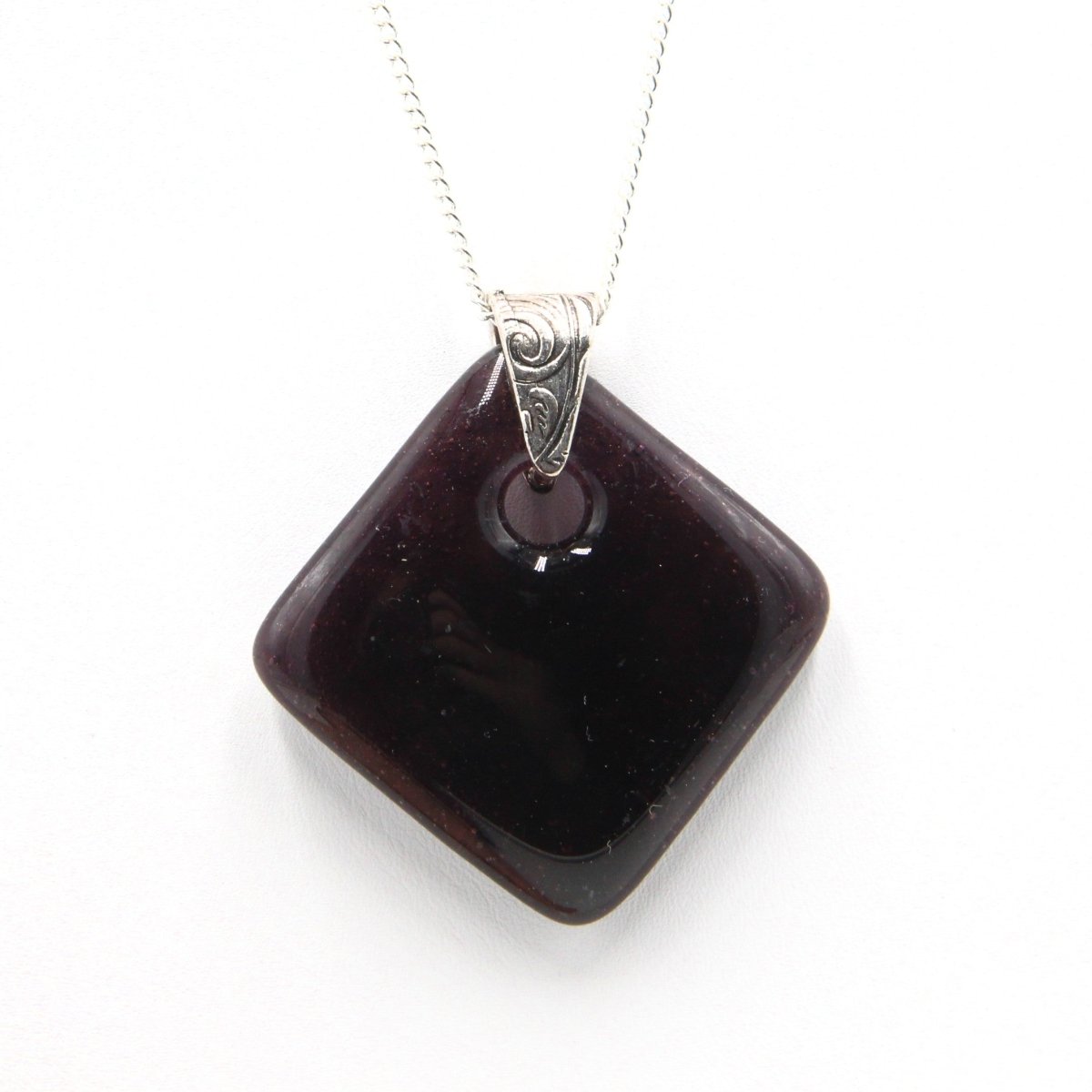Upcycled Purple Glass Pendant