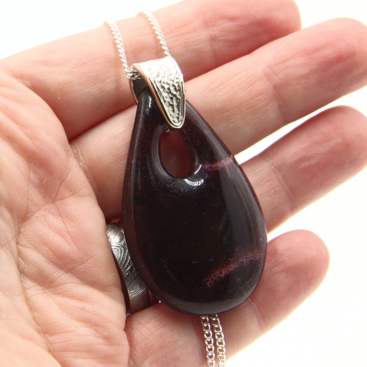 Upcycled Purple Glass Pendant