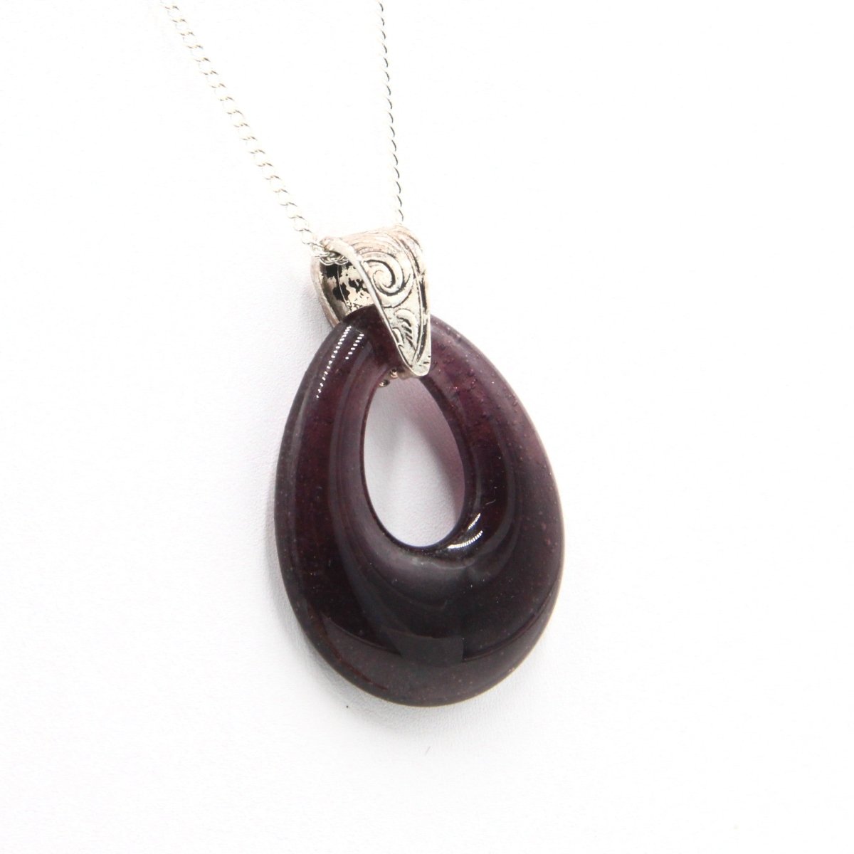 Upcycled Purple Glass Pendant