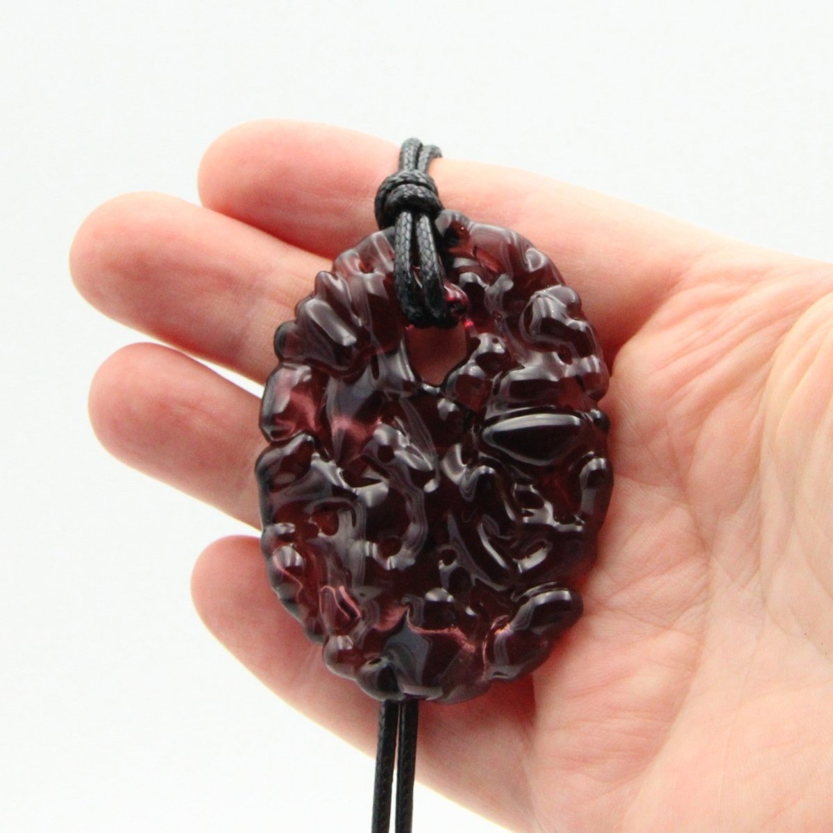 Upcycled Purple Oval Necklace, Recycled Glass Pendant