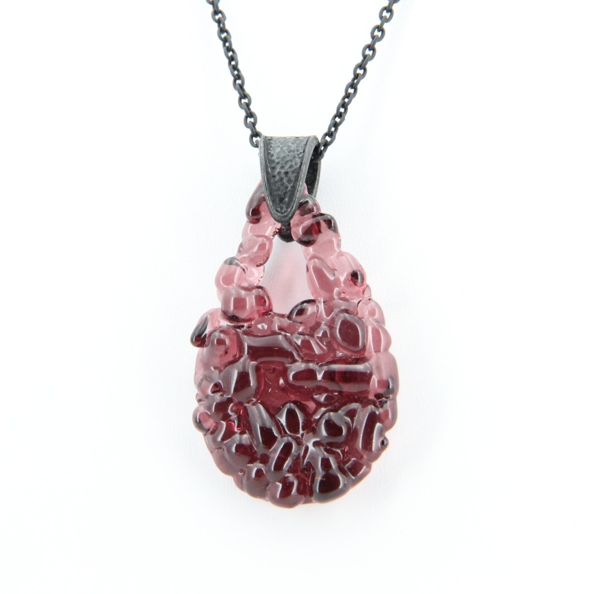 Upcycled Purple Statement Necklace, Recycled Glass Pendant