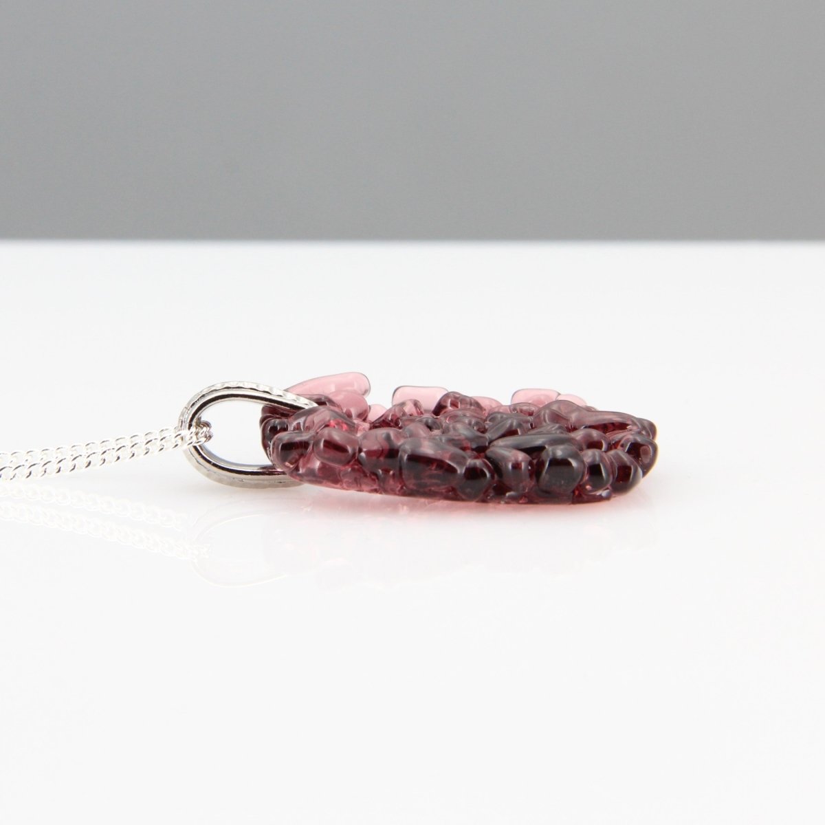 Upcycled Purple Statement Necklace, Recycled Glass Pendant