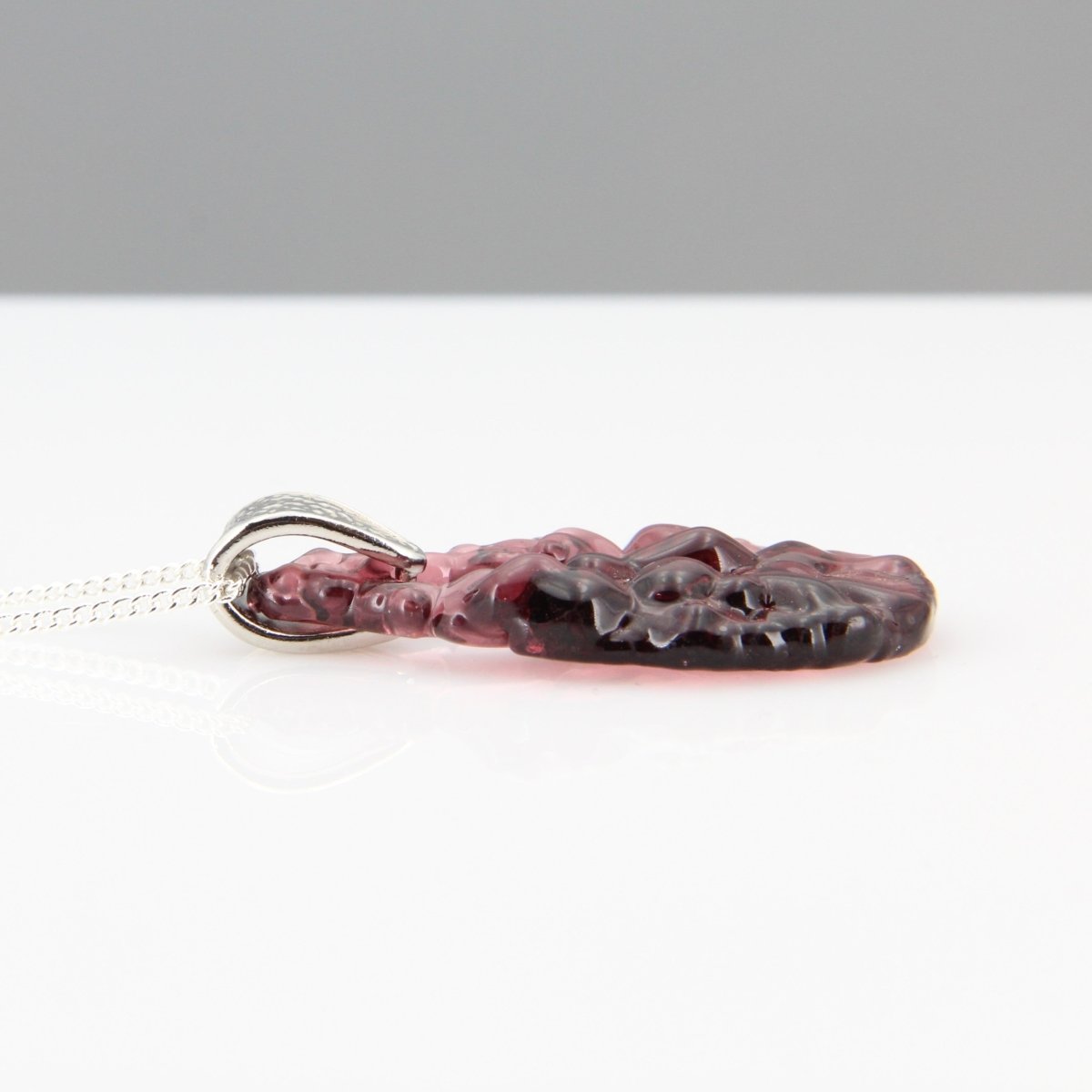 Upcycled Purple Statement Necklace, Recycled Glass Pendant