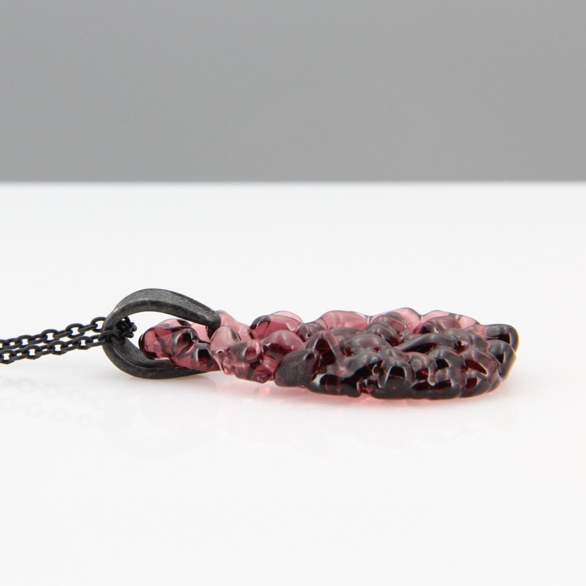 Upcycled Purple Statement Necklace, Recycled Glass Pendant
