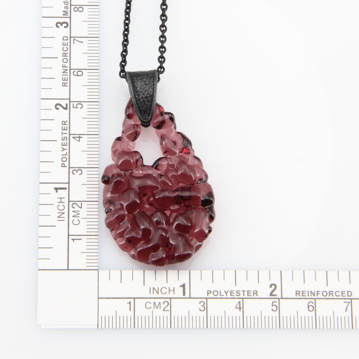 Upcycled Purple Statement Necklace, Recycled Glass Pendant