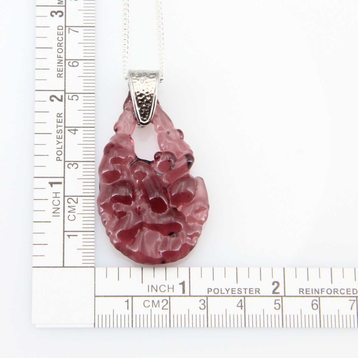 Upcycled Purple Statement Necklace, Recycled Glass Pendant