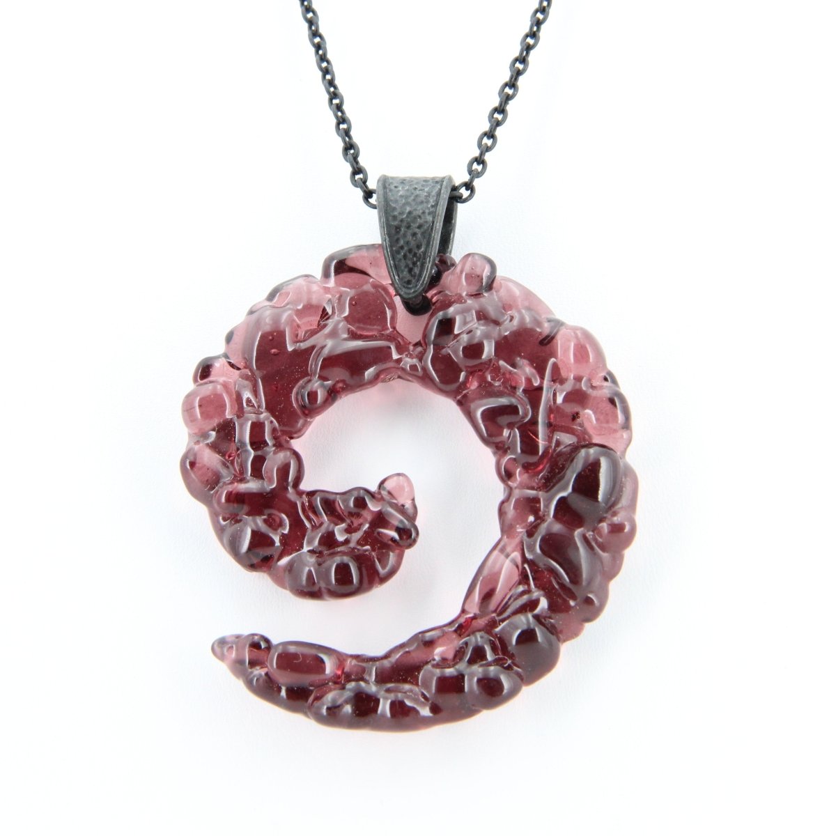 Upcycled Purple Statement Necklace, Recycled Glass Pendant