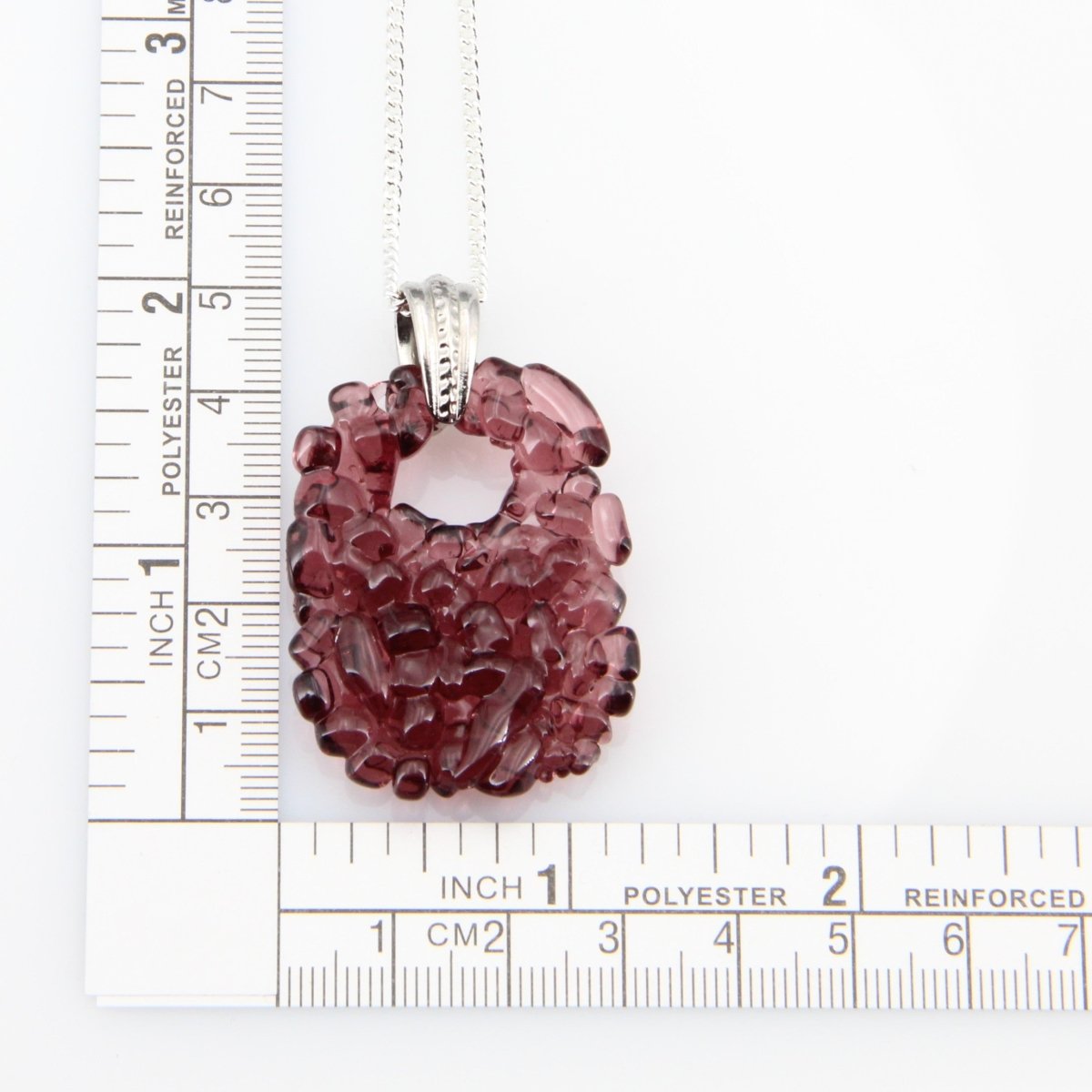 Upcycled Purple Statement Necklace, Recycled Glass Pendant