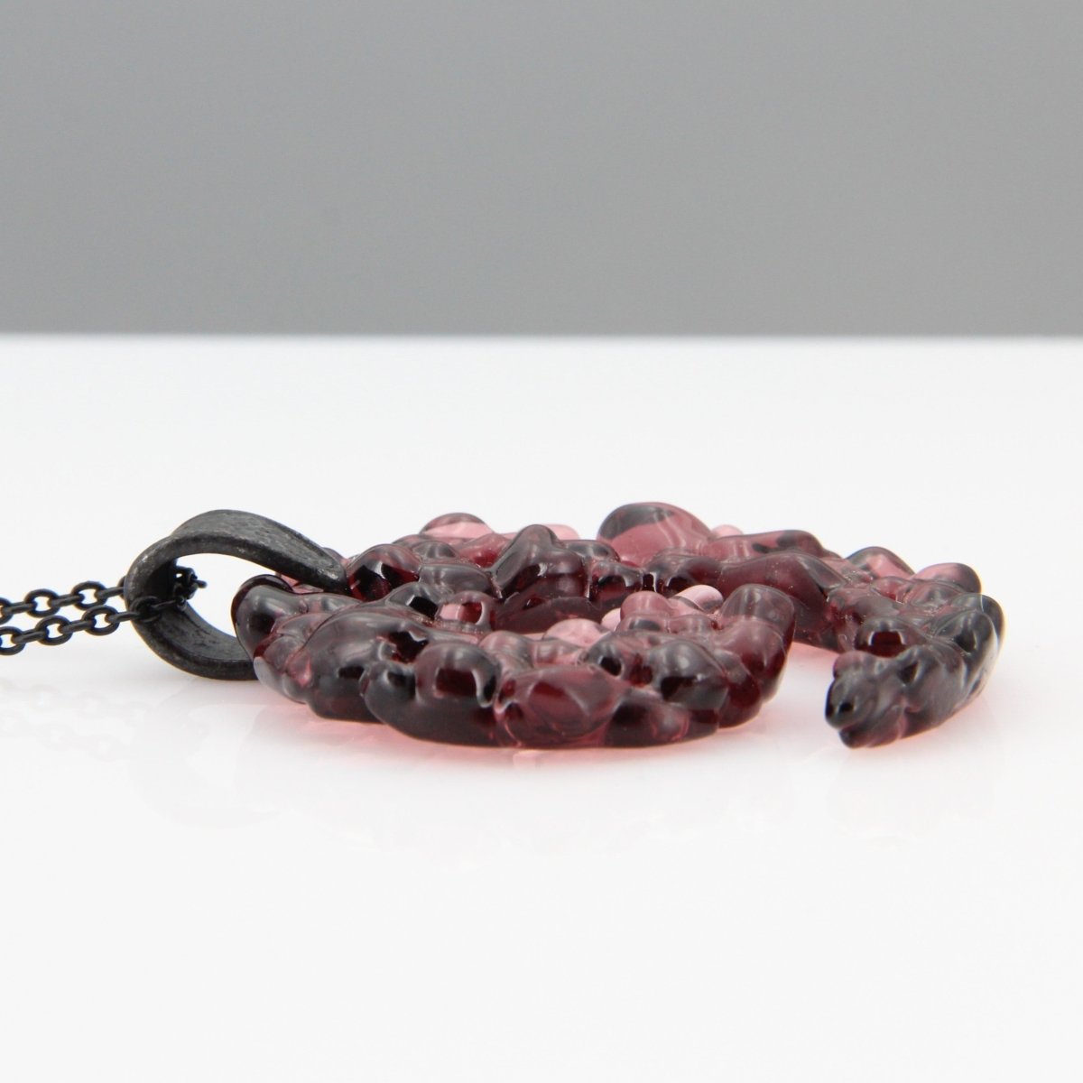 Upcycled Purple Statement Necklace, Recycled Glass Pendant