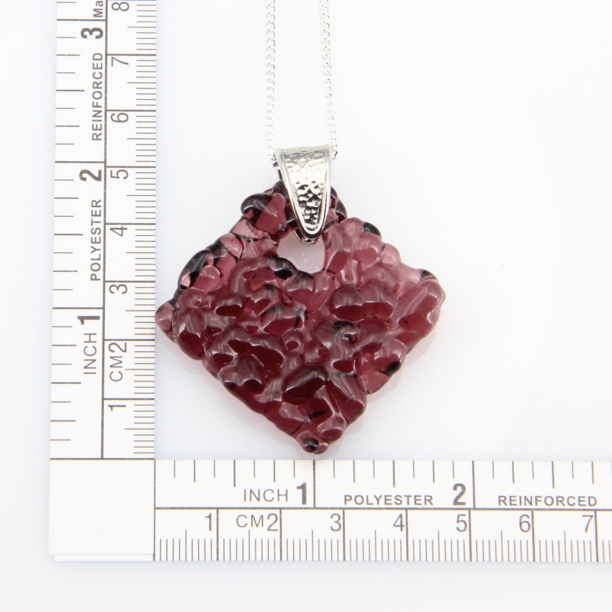 Upcycled Purple Statement Necklace, Recycled Glass Pendant