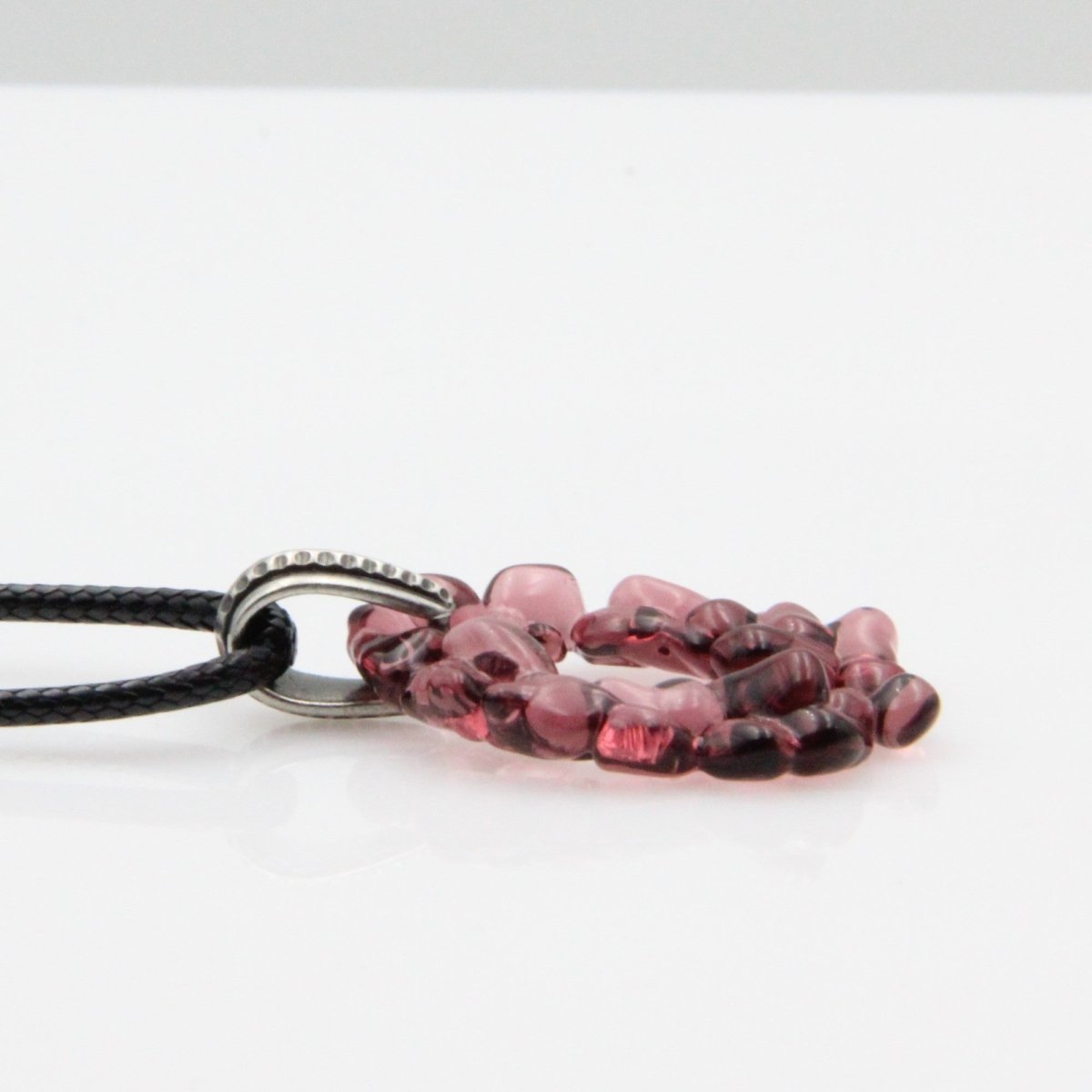 Upcycled Purple Statement Necklace, Recycled Glass Pendant