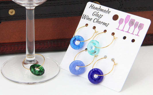 Wine Glass Markers with Handmade Glass Charms