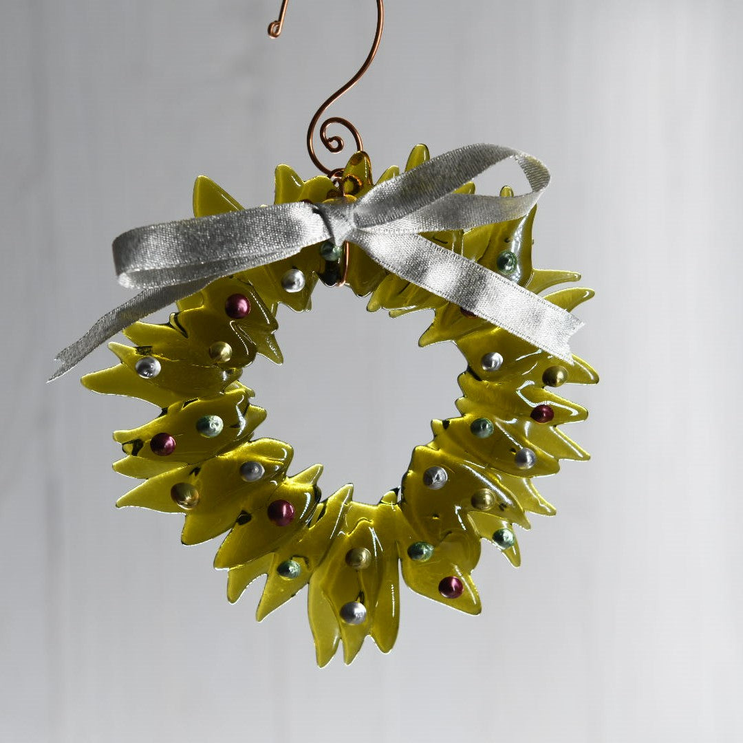 Christmas Tree Wreath from Upcycled Wine Bottle