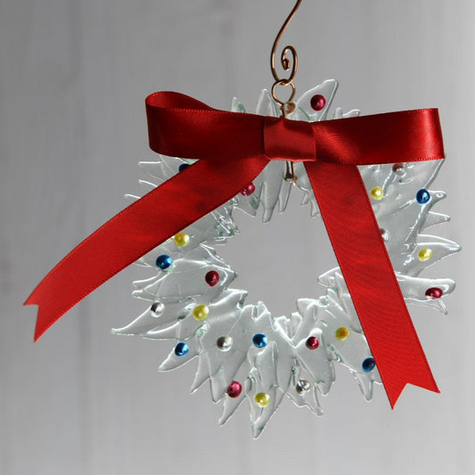 Christmas Tree Wreath from Upcycled Wine Bottle