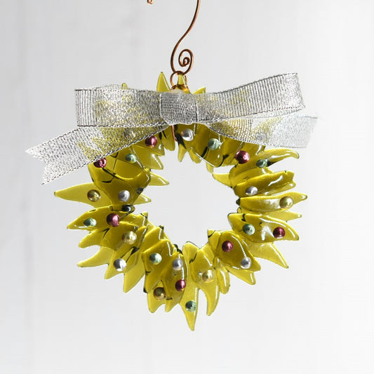 Christmas Tree Wreath from Upcycled Wine Bottle