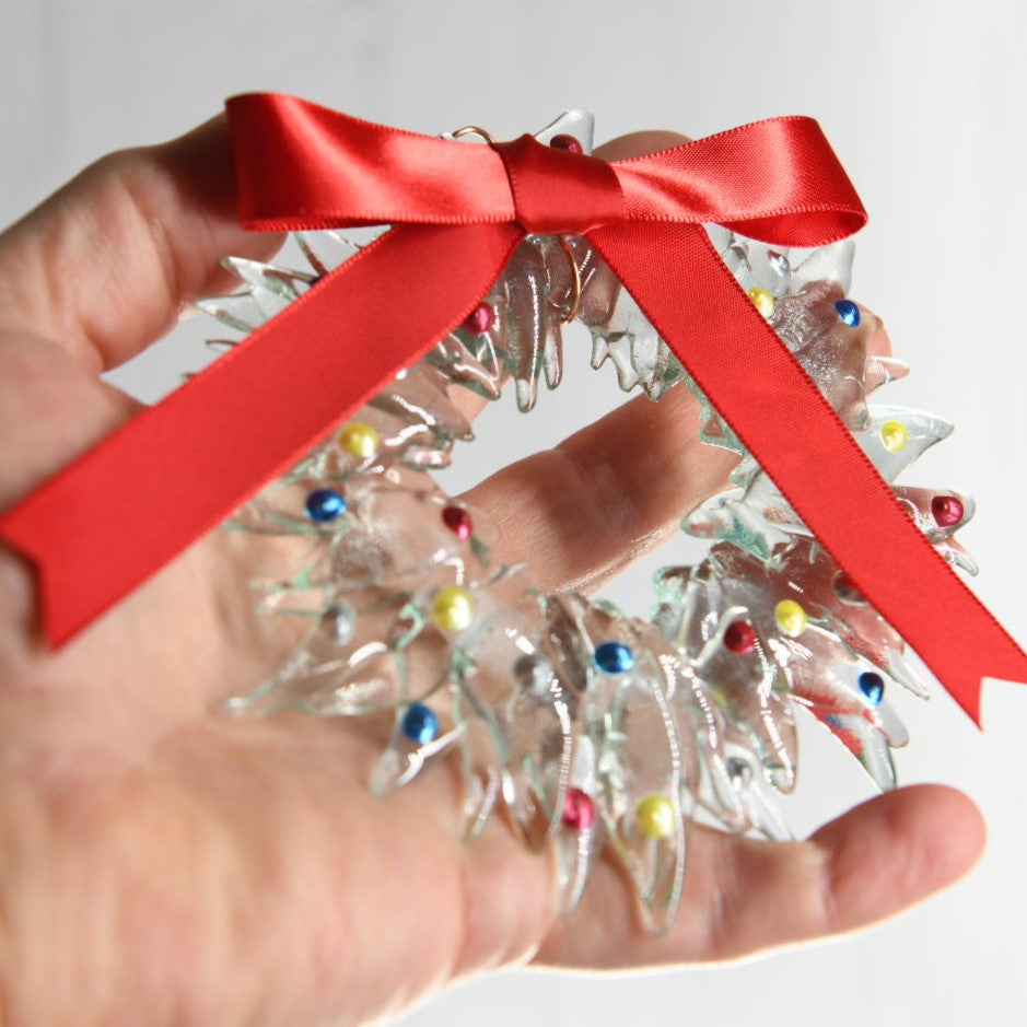 Christmas Tree Wreath from Upcycled Wine Bottle