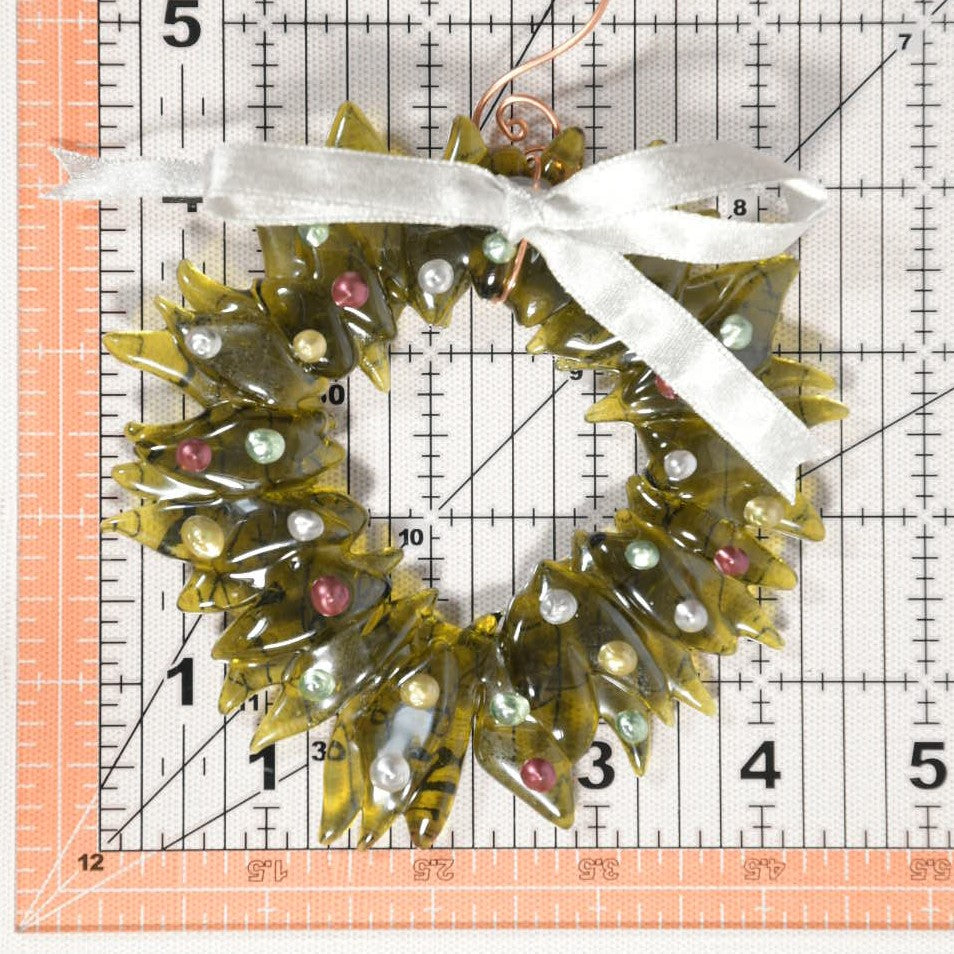 Christmas Tree Wreath from Upcycled Wine Bottle