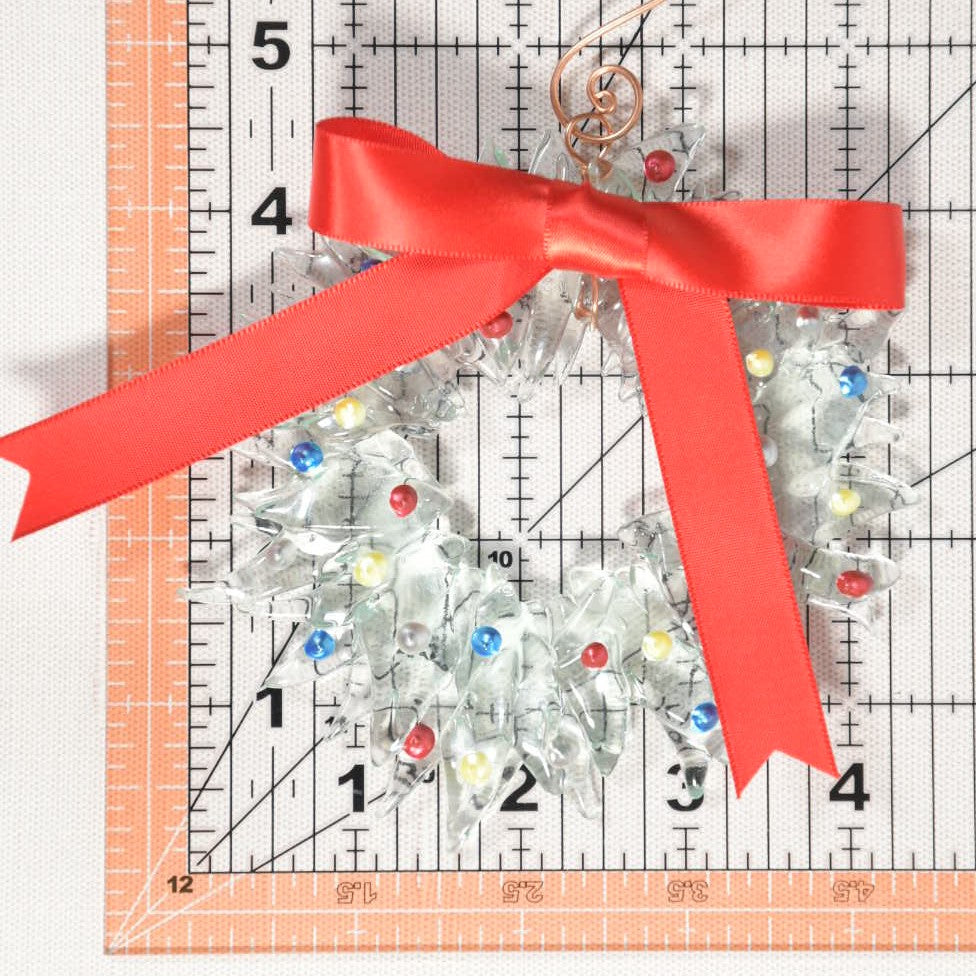 Christmas Tree Wreath from Upcycled Wine Bottle