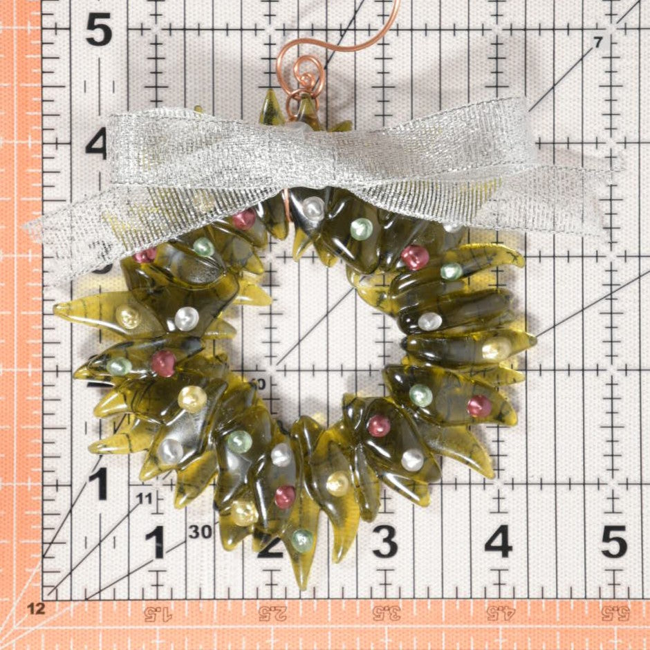 Christmas Tree Wreath from Upcycled Wine Bottle