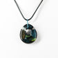 Teal and Bronze Dichroic Glass Pendant