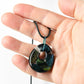 Teal and Bronze Dichroic Glass Pendant