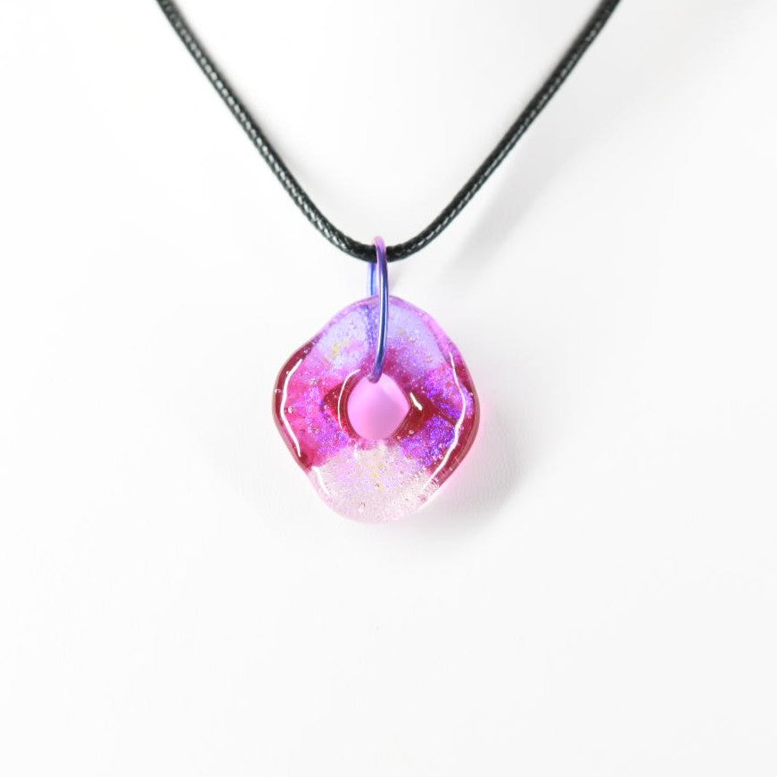 Pink Dichroic Glass Pendant