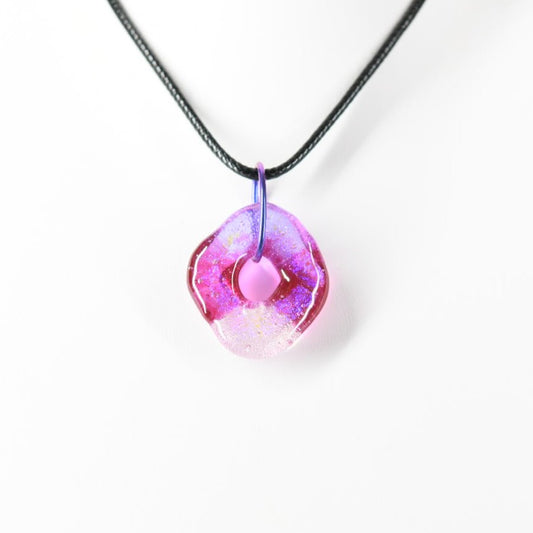 Pink Dichroic Glass Pendant