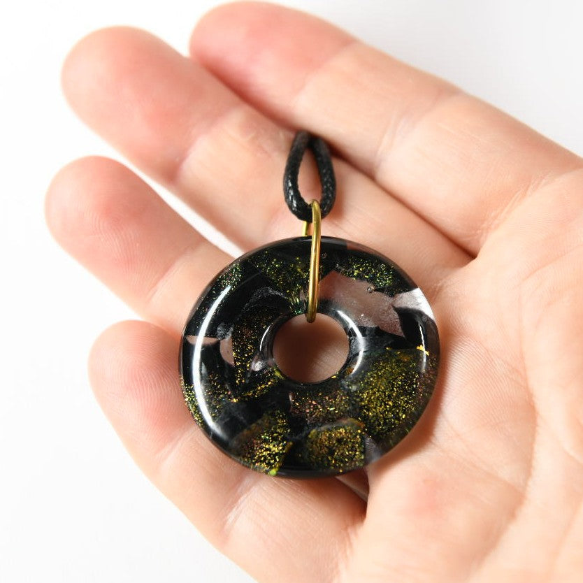 Bronze Dichroic Glass Pendant