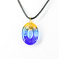 Blue and Yellow Dichroic Glass Pendant