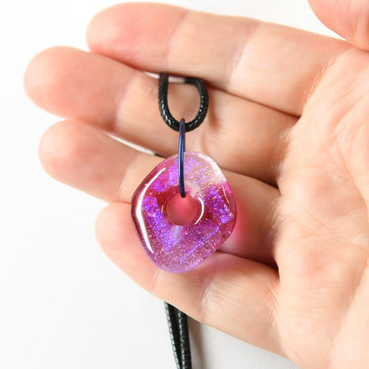 Pink Dichroic Glass Pendant