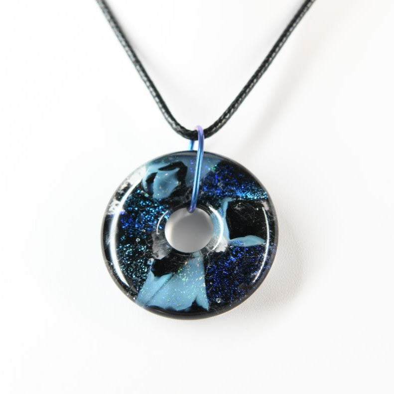 Blue Dichroic Glass Pendant