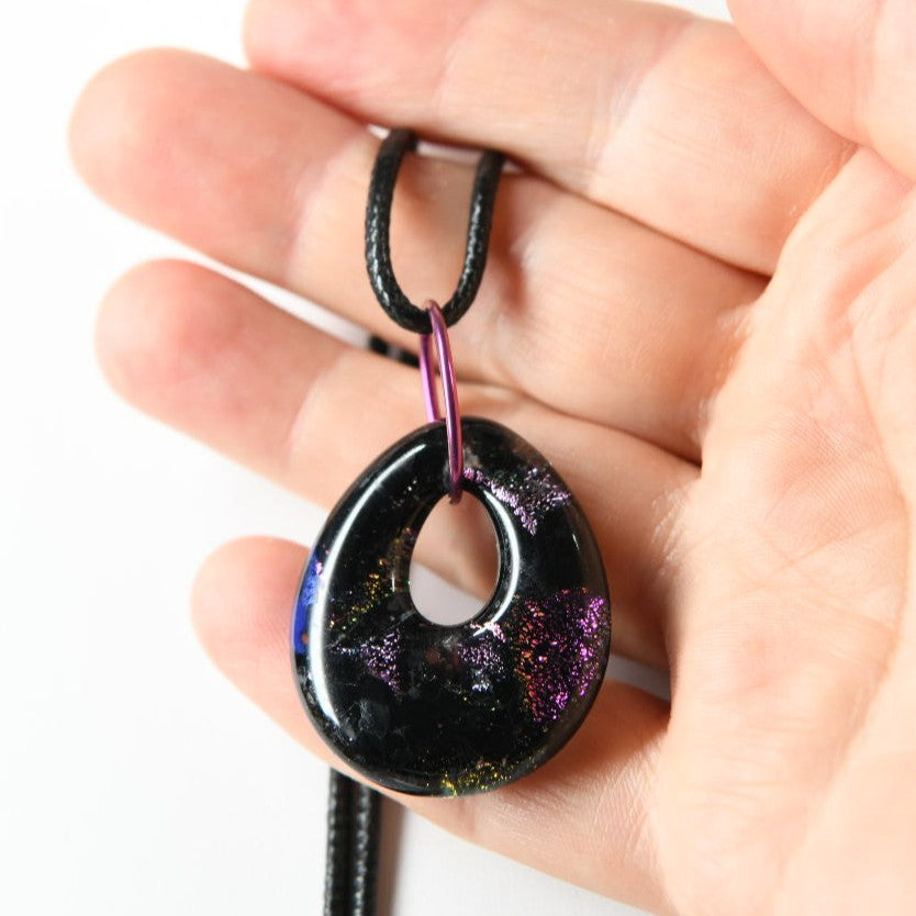 Purple and Pink Dichroic Glass Pendant