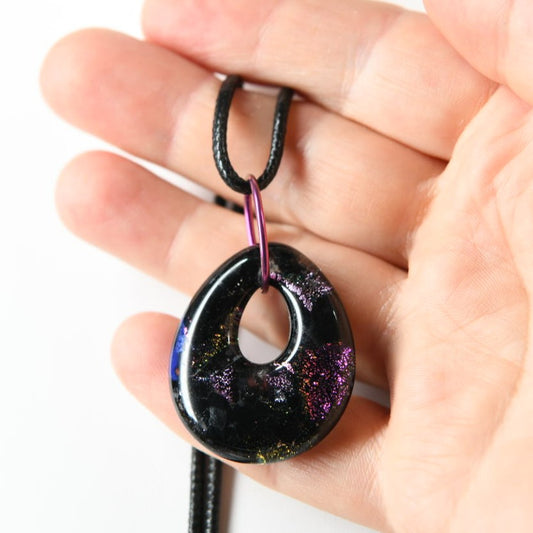 Purple and Pink Dichroic Glass Pendant