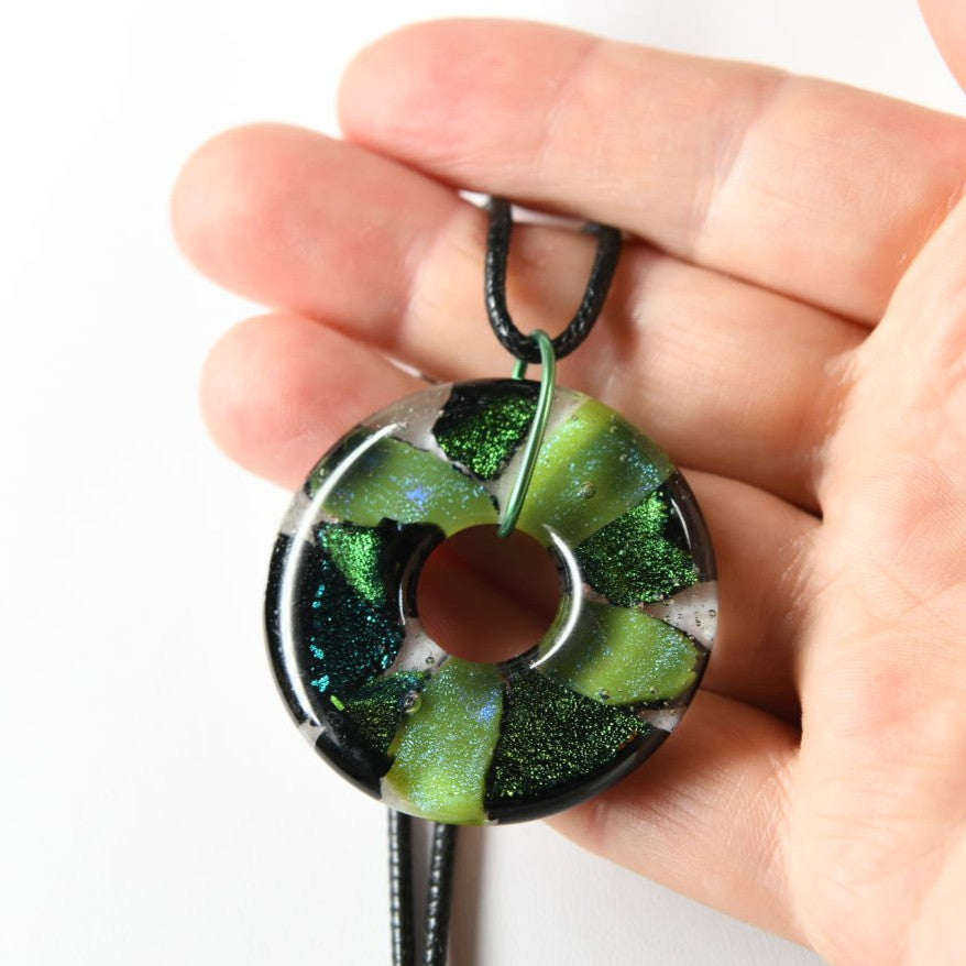 Green Dichroic Glass Pendant