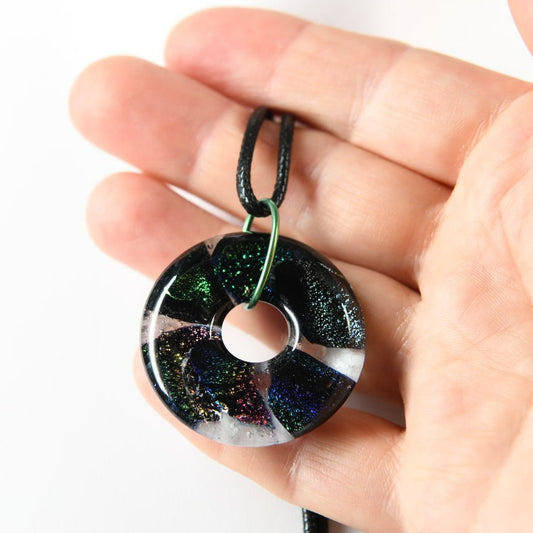 Rainbow Dichroic Glass Pendant