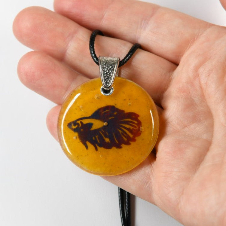 Glass Betta Fish Pendant