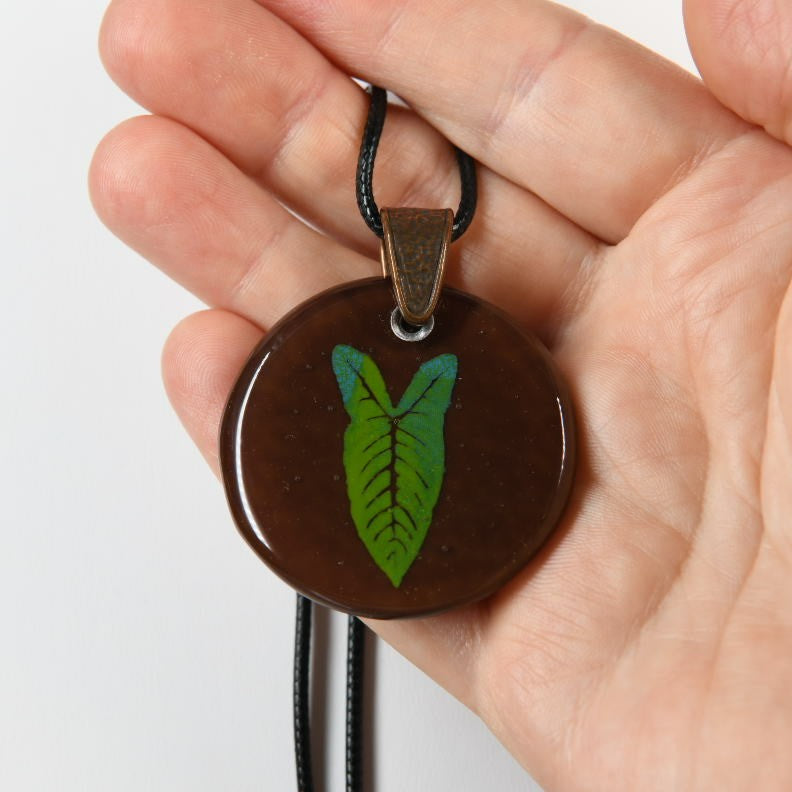 Glass Anthurium Leaf Pendant