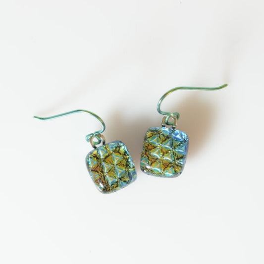Fall Colors Dichroic Glass Earrings - SnarkyFish