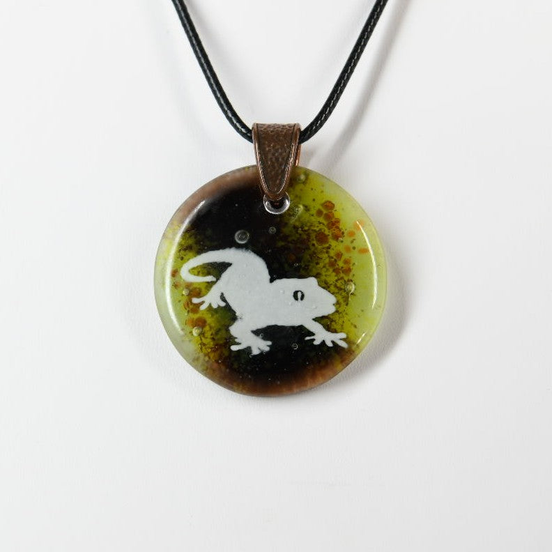 Glass Gecko Pendant