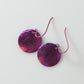 Bright Pink Anodized Niobium Dangle Earrings with Scale Pattern